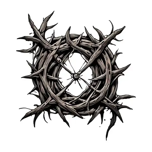 traditional webs inside a crown of thorns on a elbow tattoo tattoo design idea