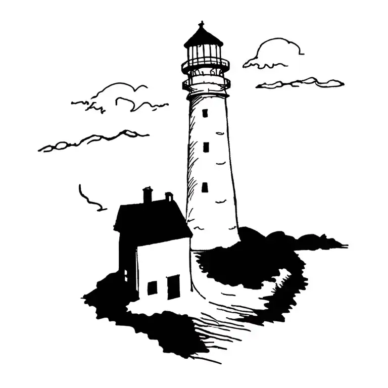 lighthouse tattoo design idea