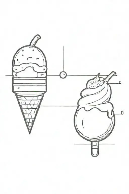 a banana, ice cream, and a billiard ball tattoo design idea