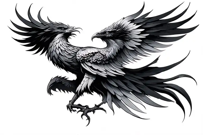 Black Phoenix tattoo design idea