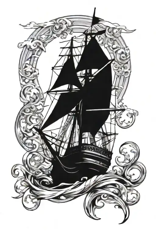 travels, life at sea, courage, motivation, family, destiny, strength tattoo design idea