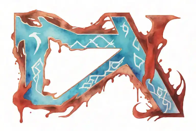 blood eagle Viking runes tattoo design idea