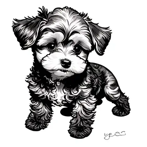 Toy Poodle tattoo design idea