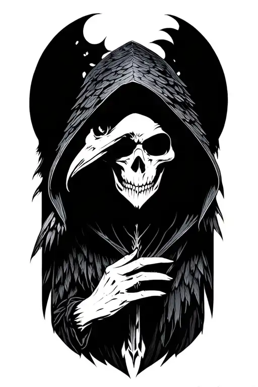 Raven Grim Reaper tattoo design idea