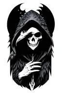 Raven Grim Reaper tattoo design idea
