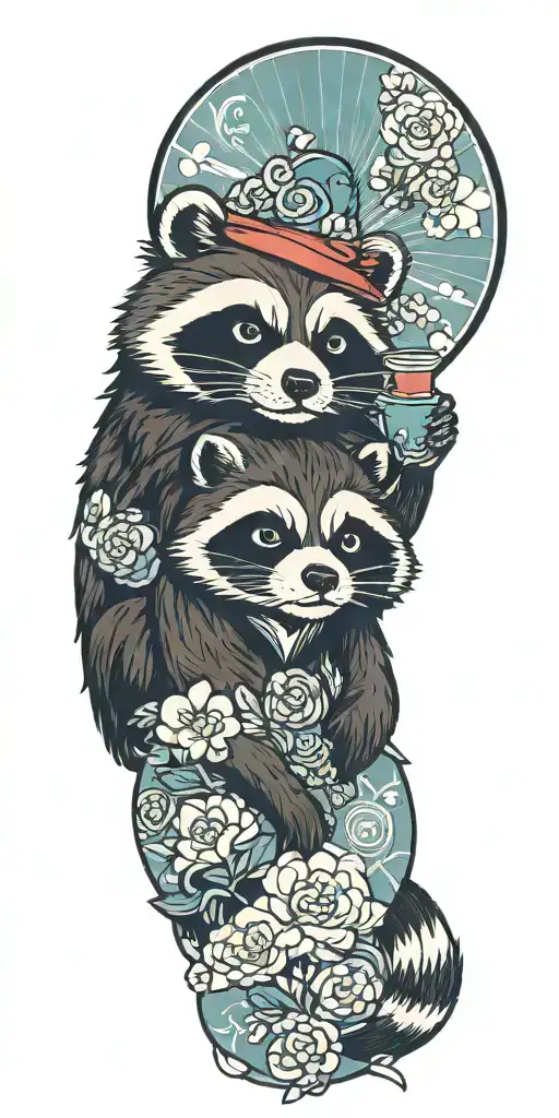 tanuki well endowed with soju  tattoo design idea