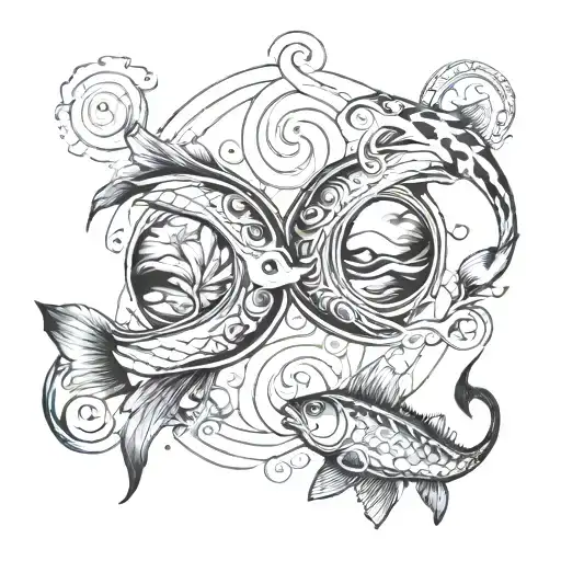 pisces and libra   tattoo design idea