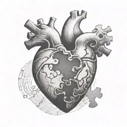 a heart with a missing puzzle piece tattoo design tattoo design idea