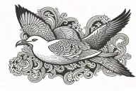 flying seagull sideview tattoo design idea