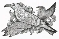 flying seagull sideview tattoo design idea
