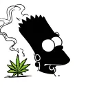 bart Simpson smoking weed tattoo design idea