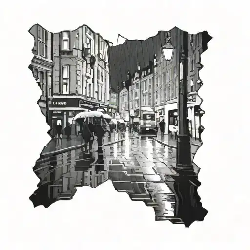 Liverpool Street in the rain  tattoo design idea