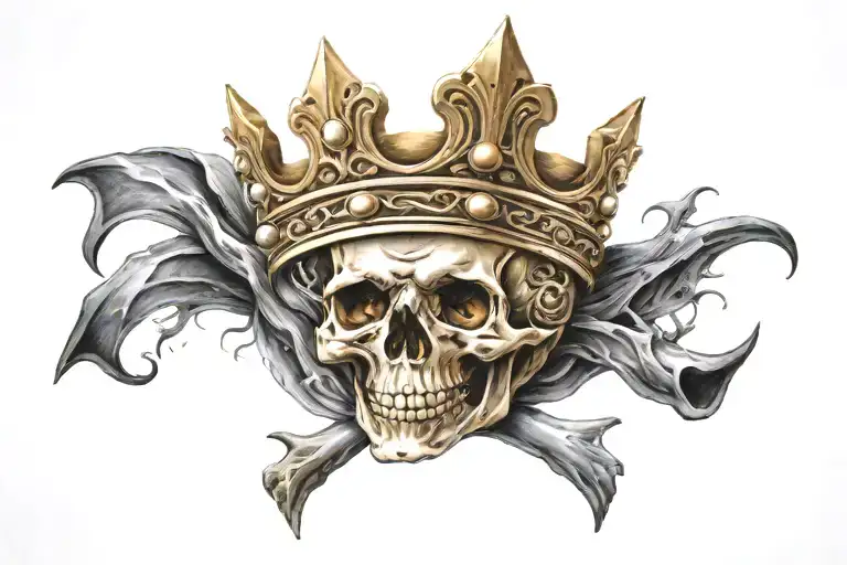 death before dishonor hidden in crown tattoo design idea