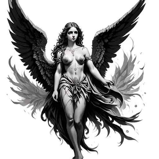 seraph angel tattoo design idea