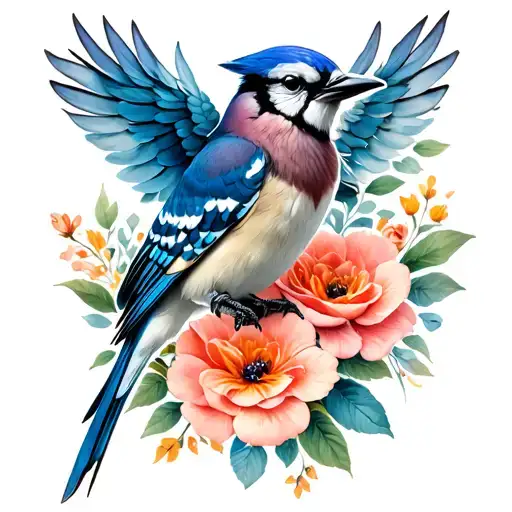 bluejay representing young love tattoo design idea