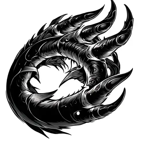 lion claw marks with some text in greek and pisces  make this a sleeve tattoo tattoo design idea