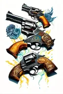 A,K, and 47 guns tattoo design idea