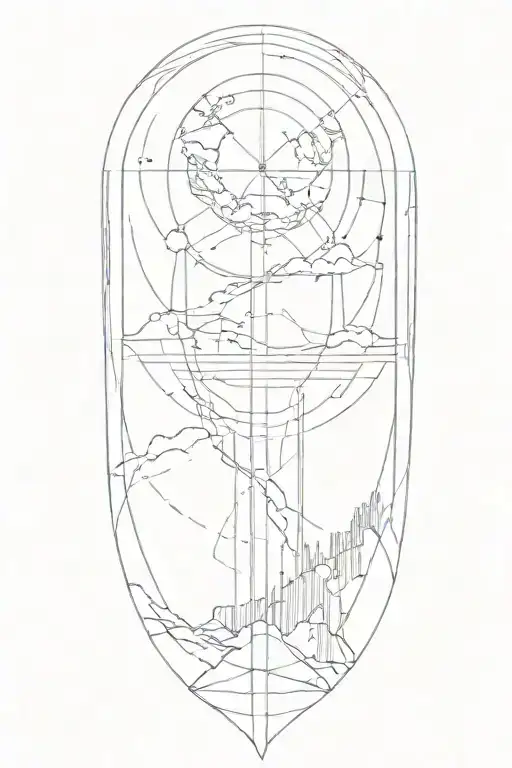 longitude lines going down the arm sleeve tattoo design idea