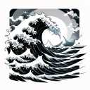 Tsunami tattoo design idea