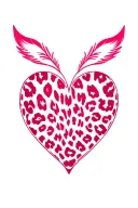 leopard print heart shape tattoo design idea