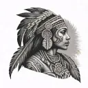 Puerto Rican Taino Indian girl tattoo design idea