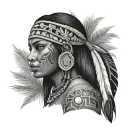 Puerto Rican Taino Indian girl tattoo design idea