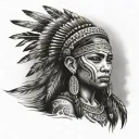 Puerto Rican Taino Indian girl tattoo design idea