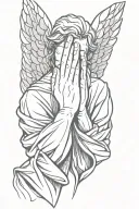 angel praying hands tattoo design idea