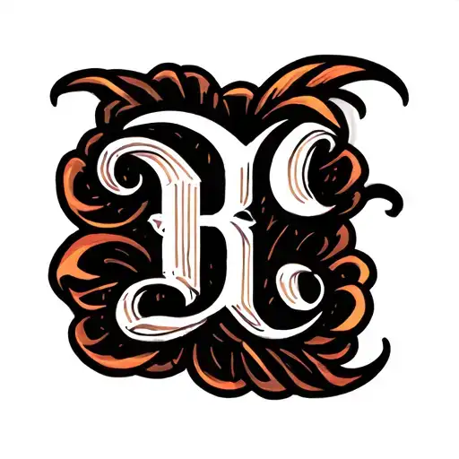 Cursive B C tattoo design idea