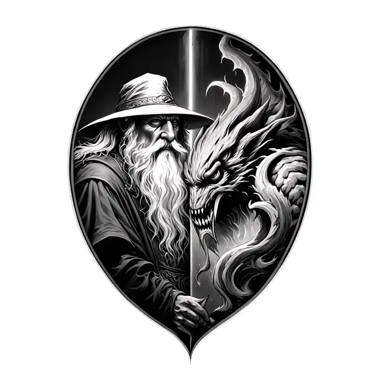 Gandalf vs. Balrog tattoo design idea