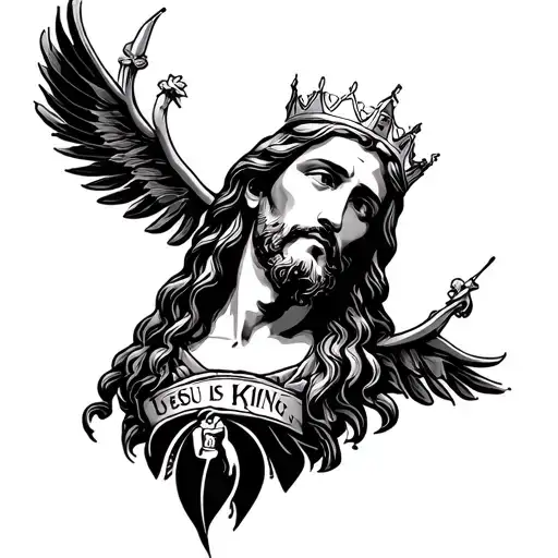 Jesus Is King tattoo design idea