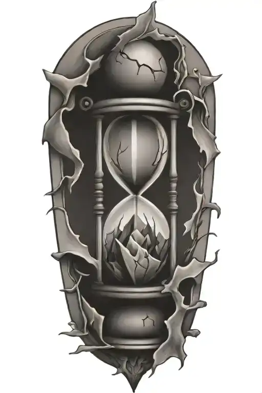 Shattered hourglass  tattoo design idea