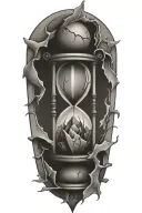 Shattered hourglass  tattoo design idea