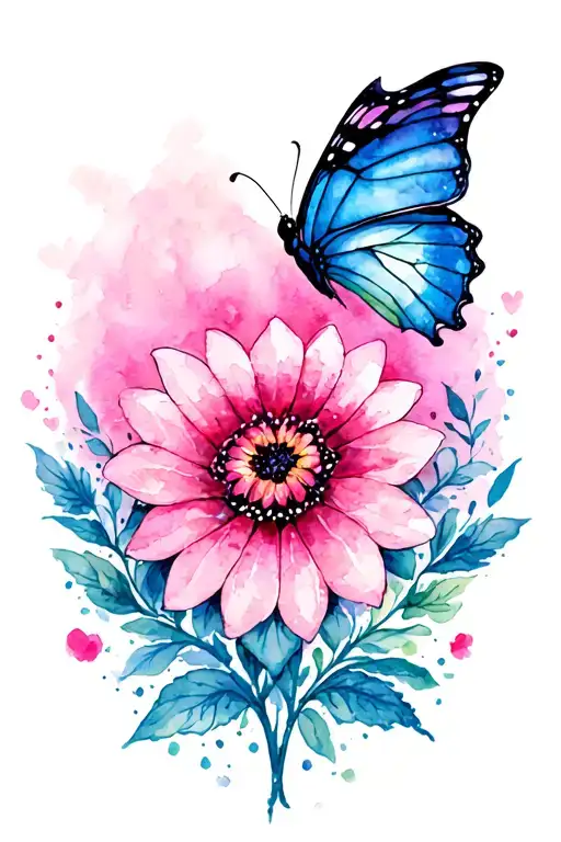 butterfly flower heart pinky promise tattoo design idea