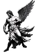 michael archangel fighting tattoo design idea