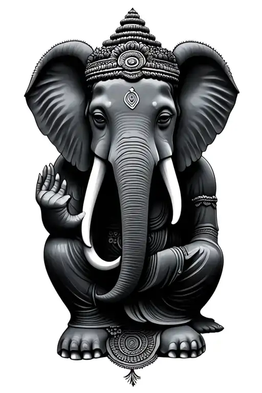 Buddha Elephant tattoo design idea