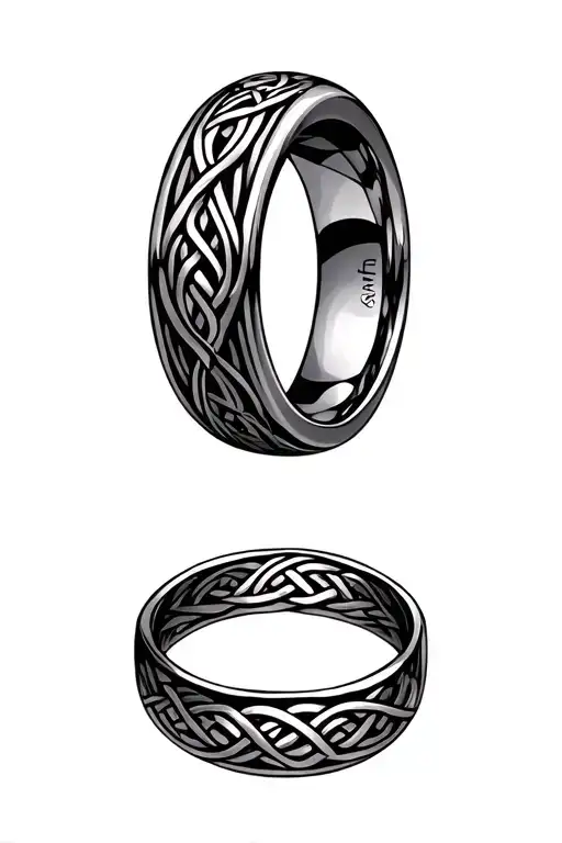 Mens Wedding Ring celtic knot tattoo design idea