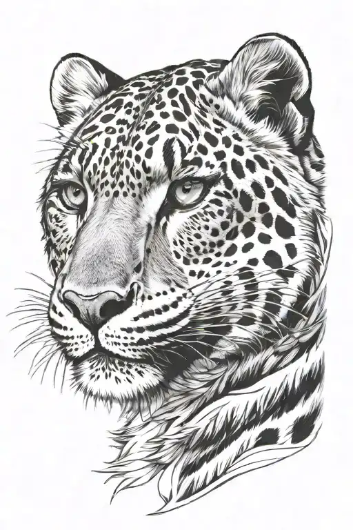 snow leopard tattoo design idea