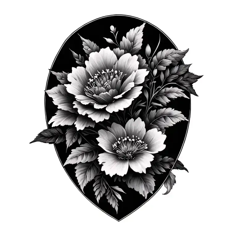 Floral tattoo design idea