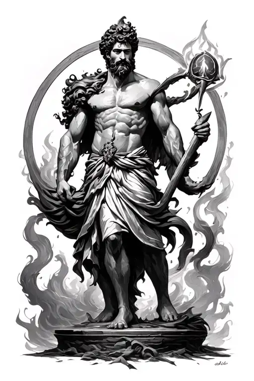 hephaestus god tattoo design idea