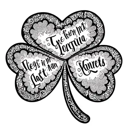 shamrock with the outline made of the kids names.  The stem made of the last nam tattoo design idea