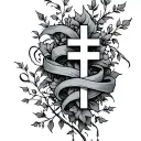 Vines and cross wrapped tattoo design idea