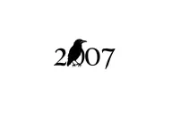 "2007" raven perched shilouette tattoo design idea