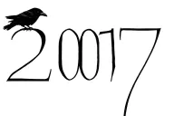 "2007" raven perched shilouette tattoo design idea