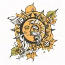 00:00 Sun and moon tattoo design idea