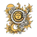00:00 Sun and moon tattoo design idea