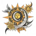 00:00 Sun and moon tattoo design idea