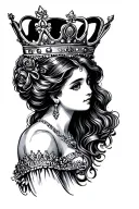princess crown tattoo design idea