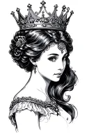 princess crown tattoo design idea