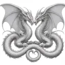 two-headed dragon  fighting with himself tattoo design idea